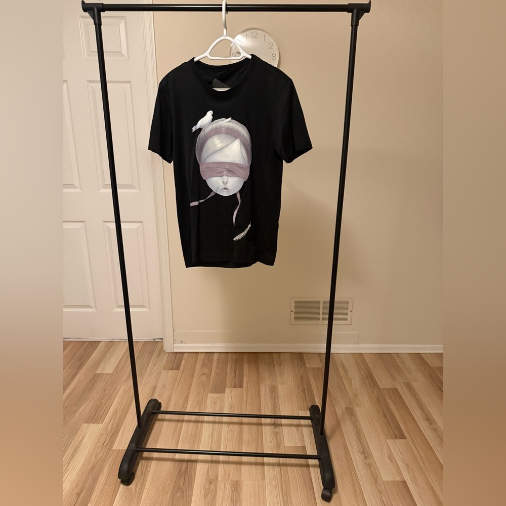 Juun.J Black Graphic Short Sleeve Tee
